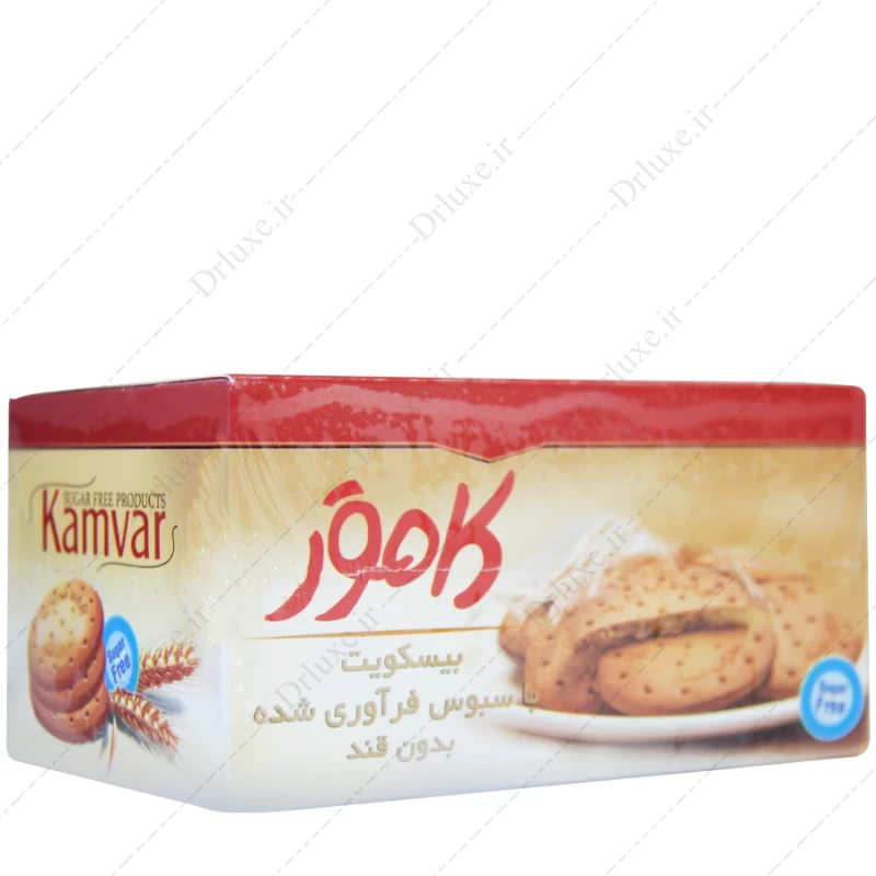 بیسکویت با سبوس فرآوری شده بدون قند کامور - دکتر لوکس